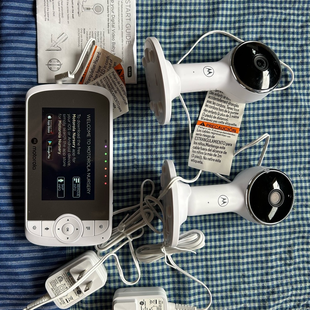 Motorola White and Black Baby Monitor Set